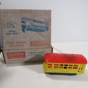 Dinkyville Trolley in Original Box 1954 EMCO Plastic Diecast Train Model